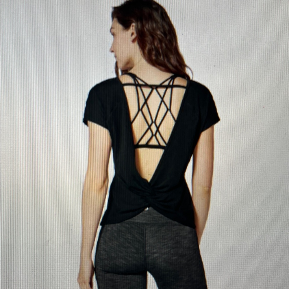lululemon athletica Black Twist It Tee SS Scoop-back Tee 10